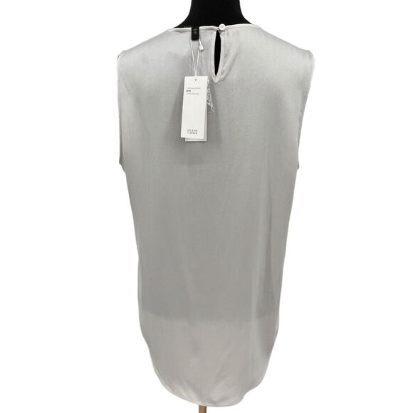 New Eileen Fisher Classic Silk‎ Charmeuse Tank Top Bone Roundneck Sandwashed Med - Picture 2 of 10